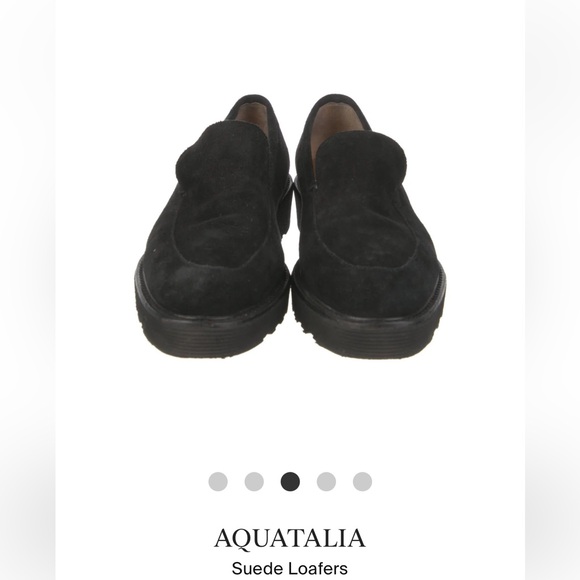 Aquatalia suede black loafers with medium platform size 6 - Picture 2 of 4